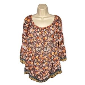 Jessica Simpson Plus Size 2X Floral Boho Blouse